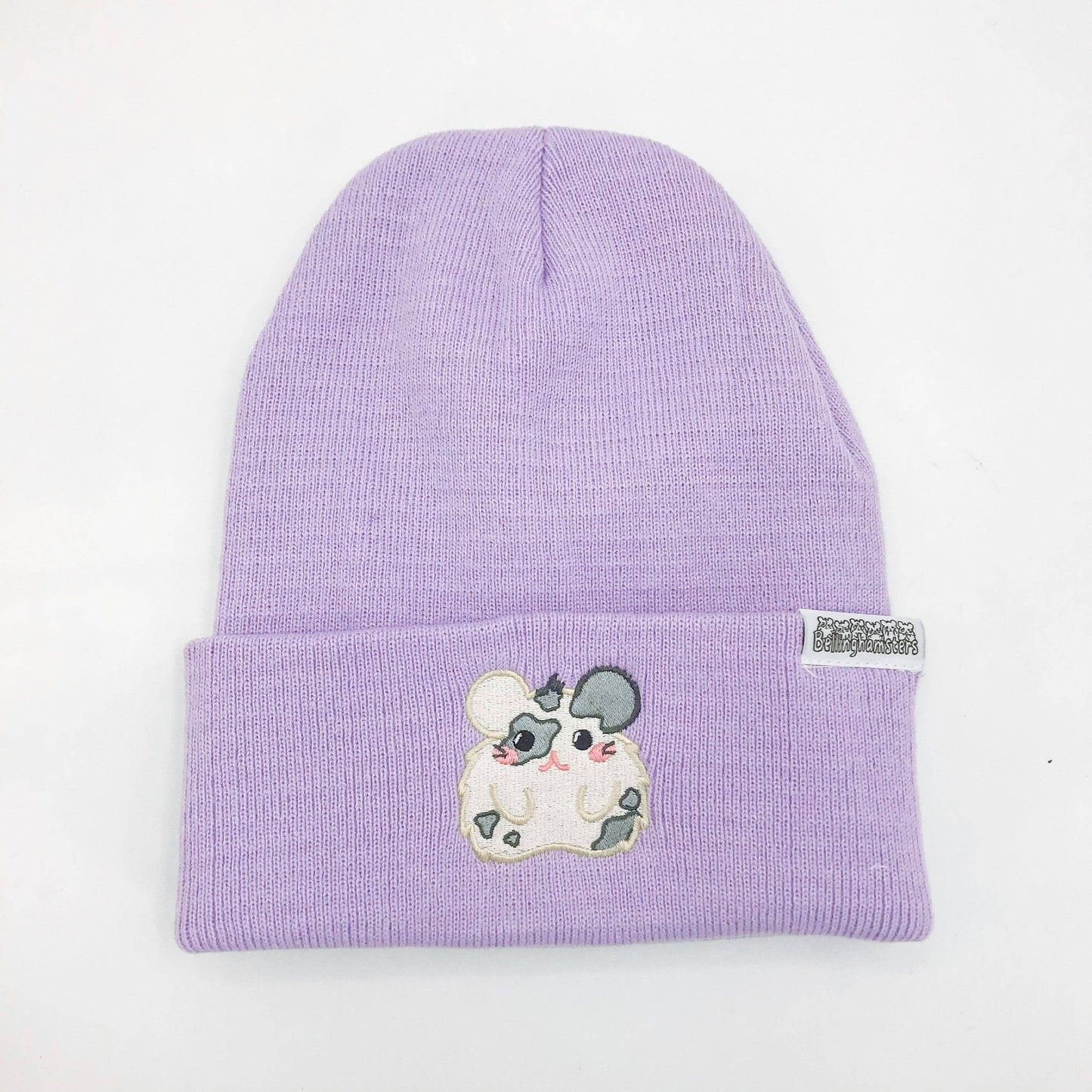 Bellinghamster Beanie Hat, Dante the Gray Spotted Hamster