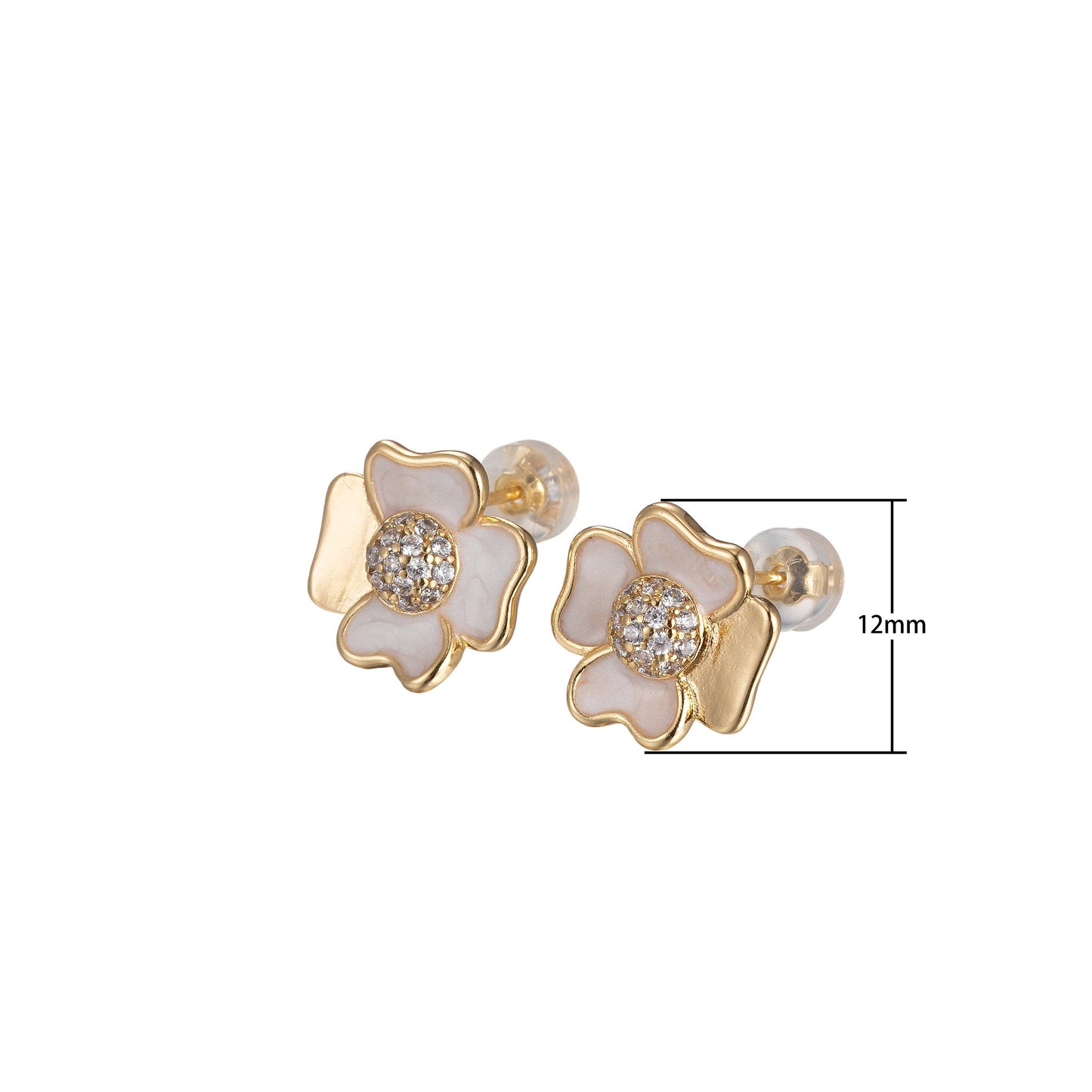 Mini Dasiy Stud Earring Cartilage Earring, Gold Flower stud, dainty gold Floral earring Pushback stud