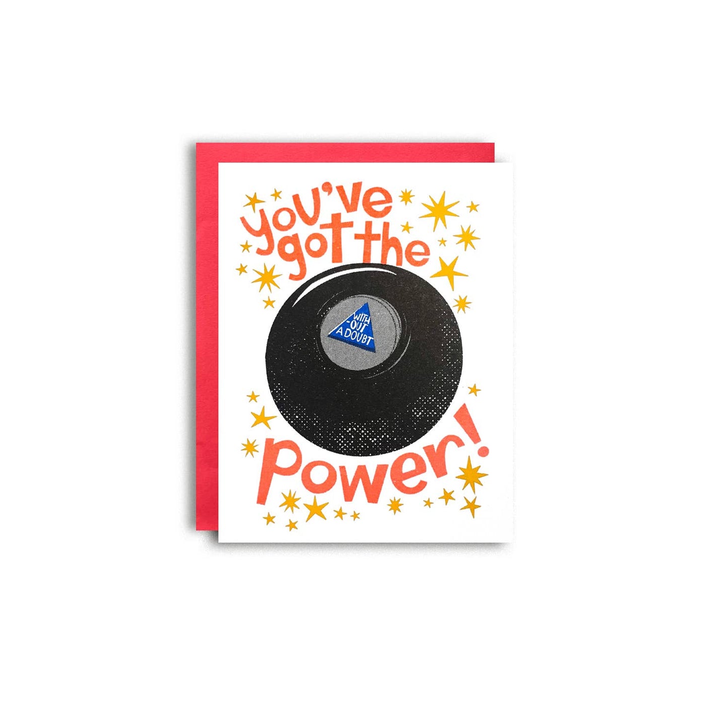 You've Got the Power 8-Ball Congrats Risograph Card