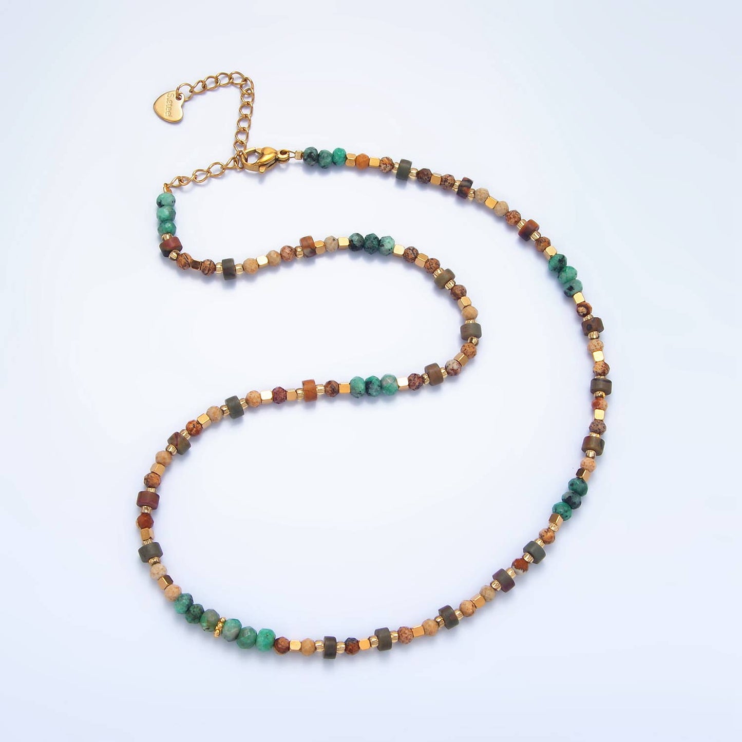 14K Gold Filled Turquoise Citrine Beaded Necklace | WA-2647