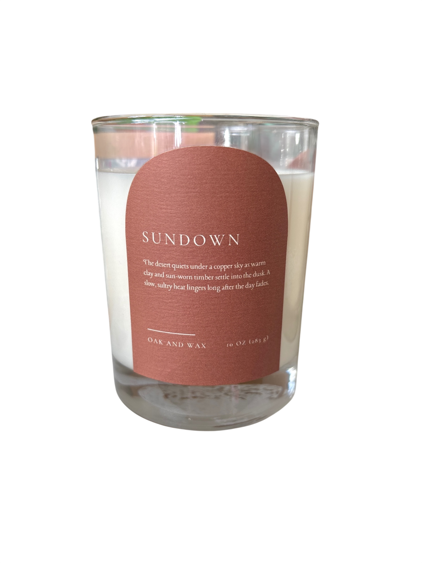 Oak and Wax Candle Sundown