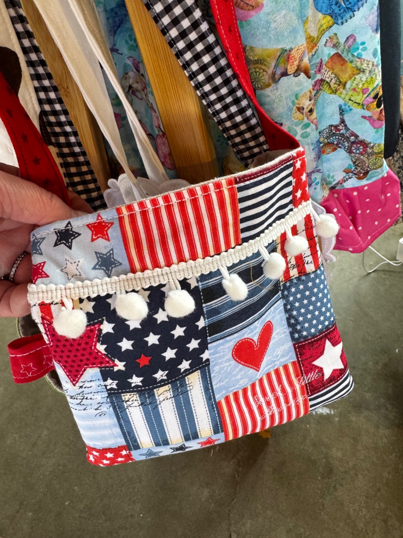 Tate's Totes Accessory Small Tote Red, Blue, White