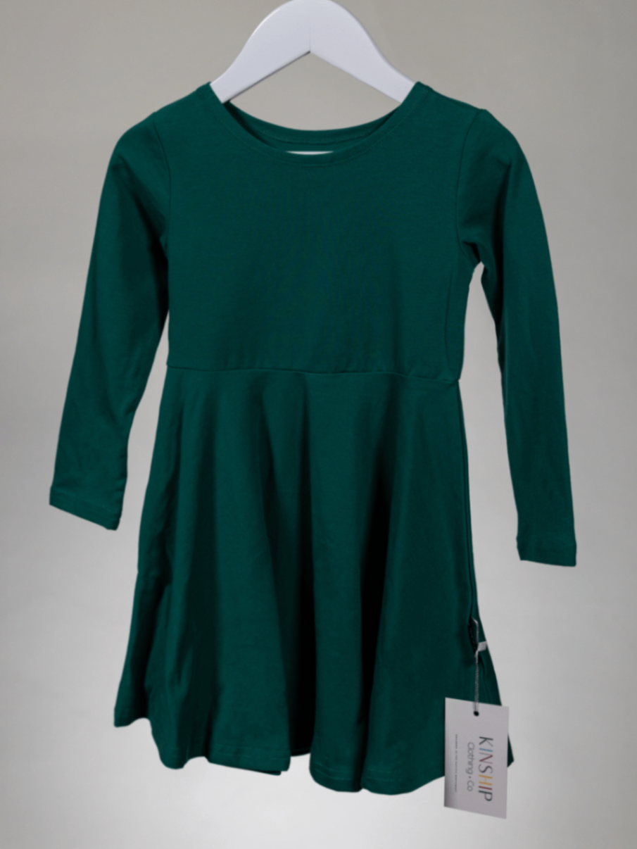 Kinship Evergreen Long Sleeve Dress (Baby/Kid Size: 6-12M)