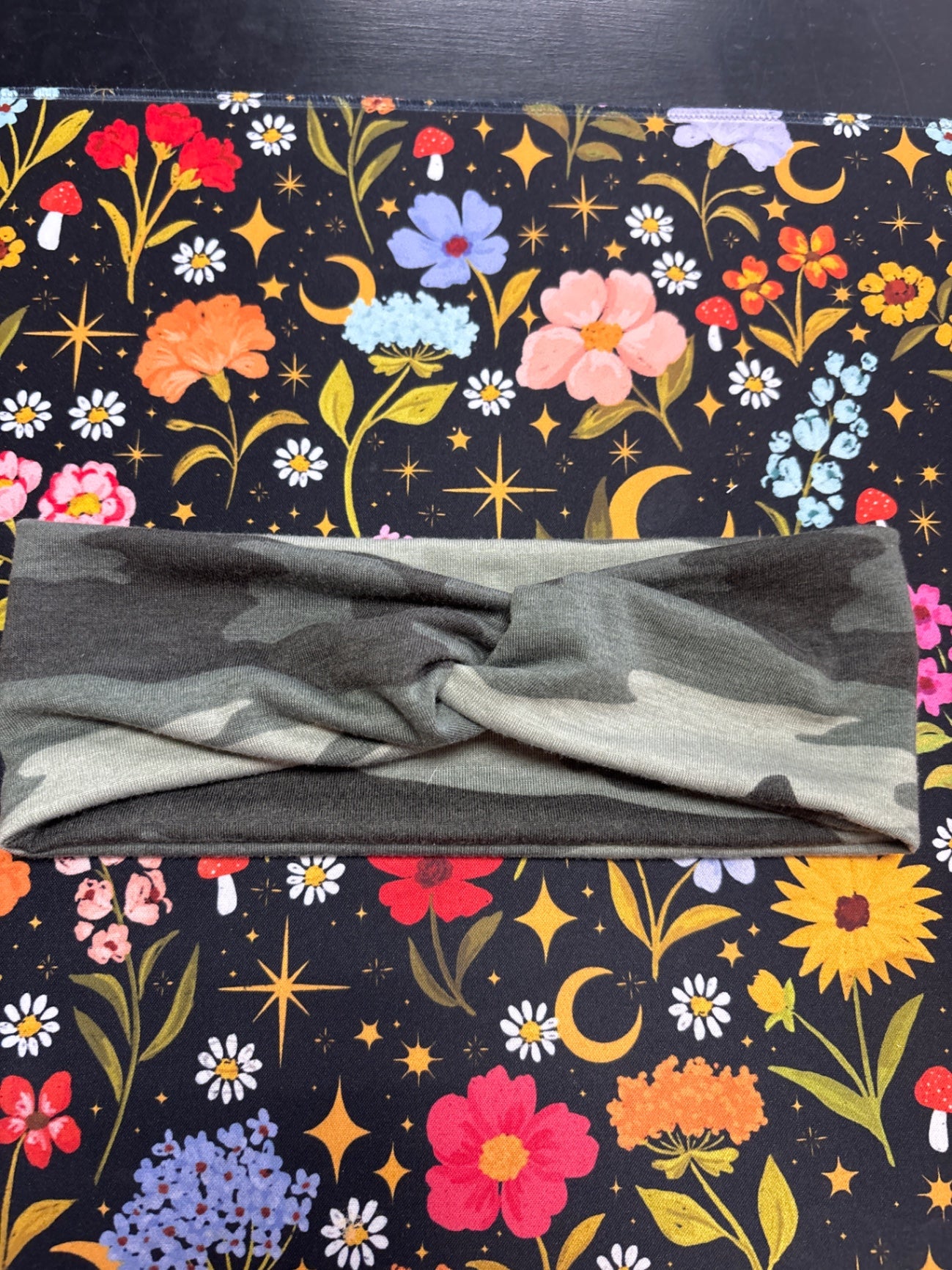 Headband Accessory Gray and black camouflage