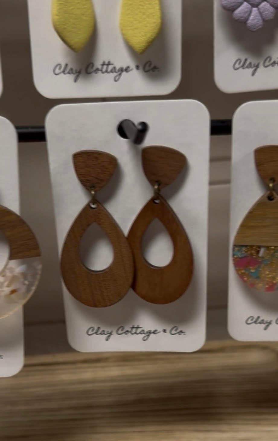 Clay Cottage & Co. Wooden Earrings