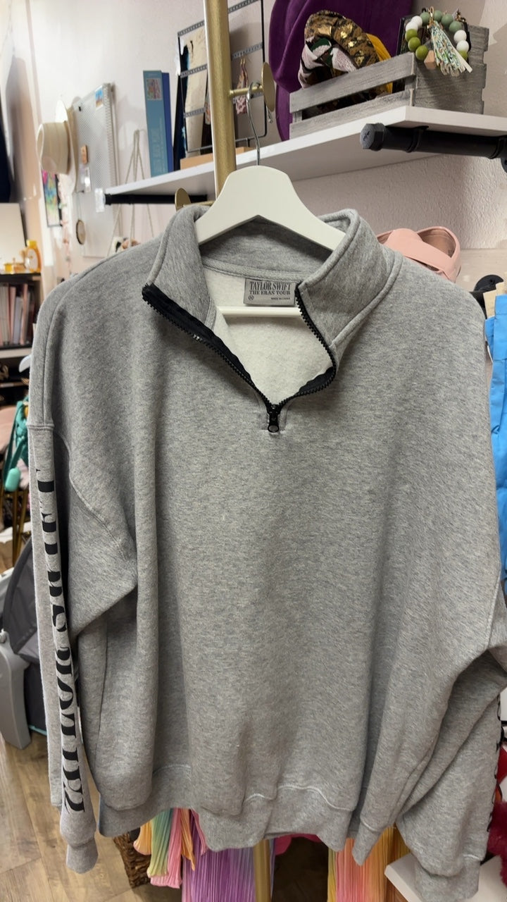 Taylor Swift Sweater quarter zip Gray