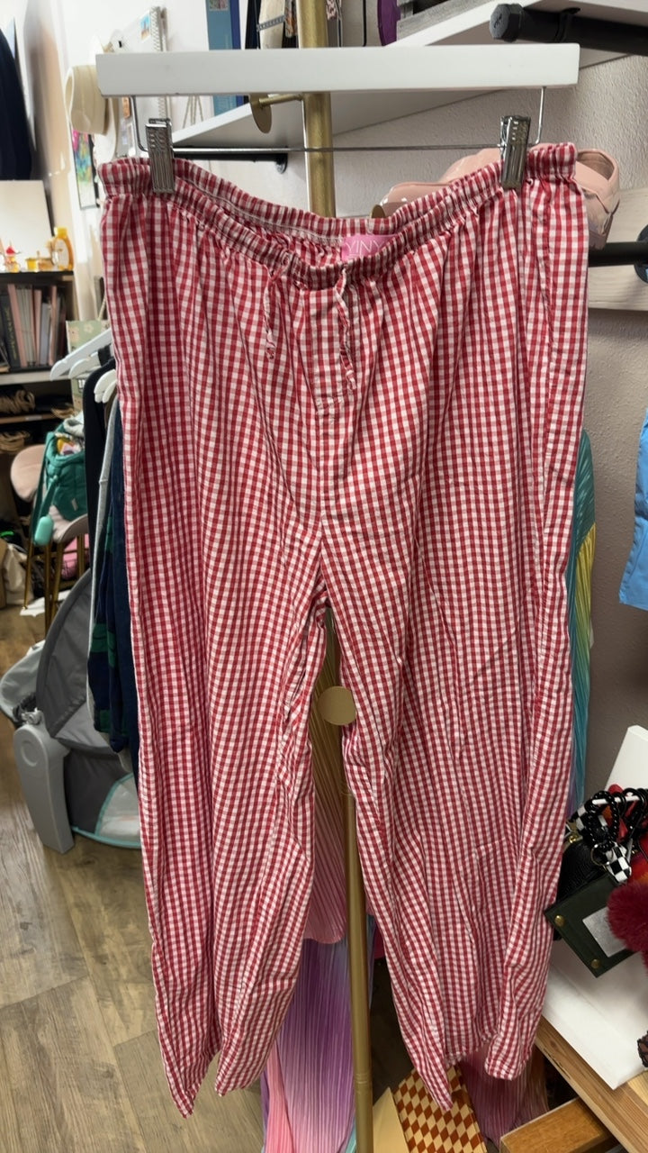 Gingham Red Pants