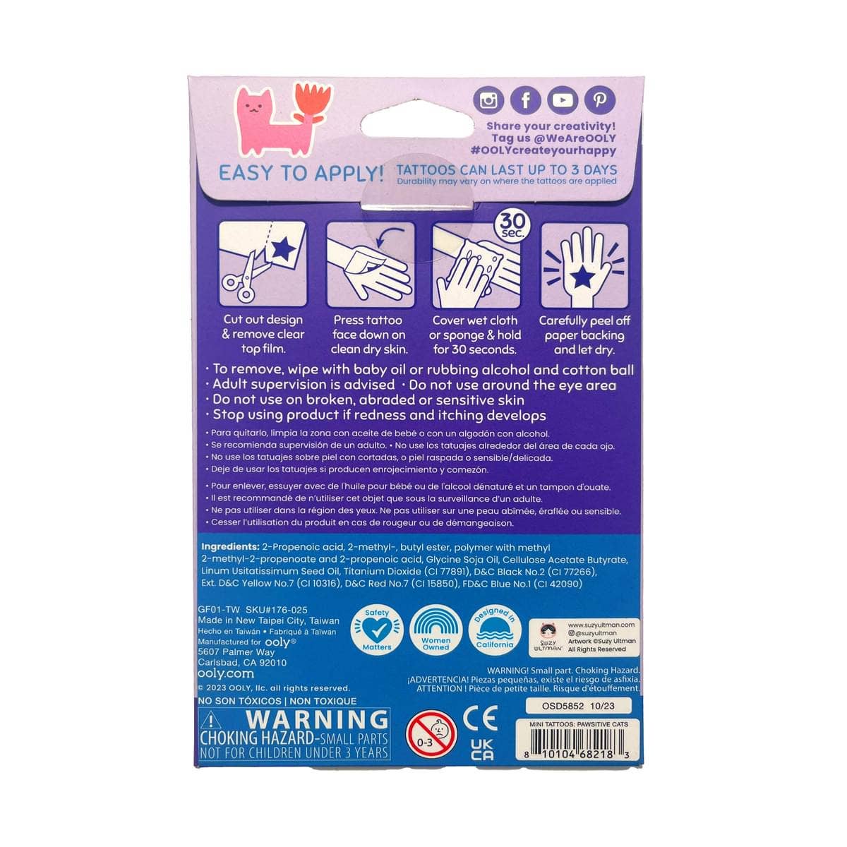 Tattoo Palooza X Suzy: Mini Temporary Tattoos - Pawsitive Ca