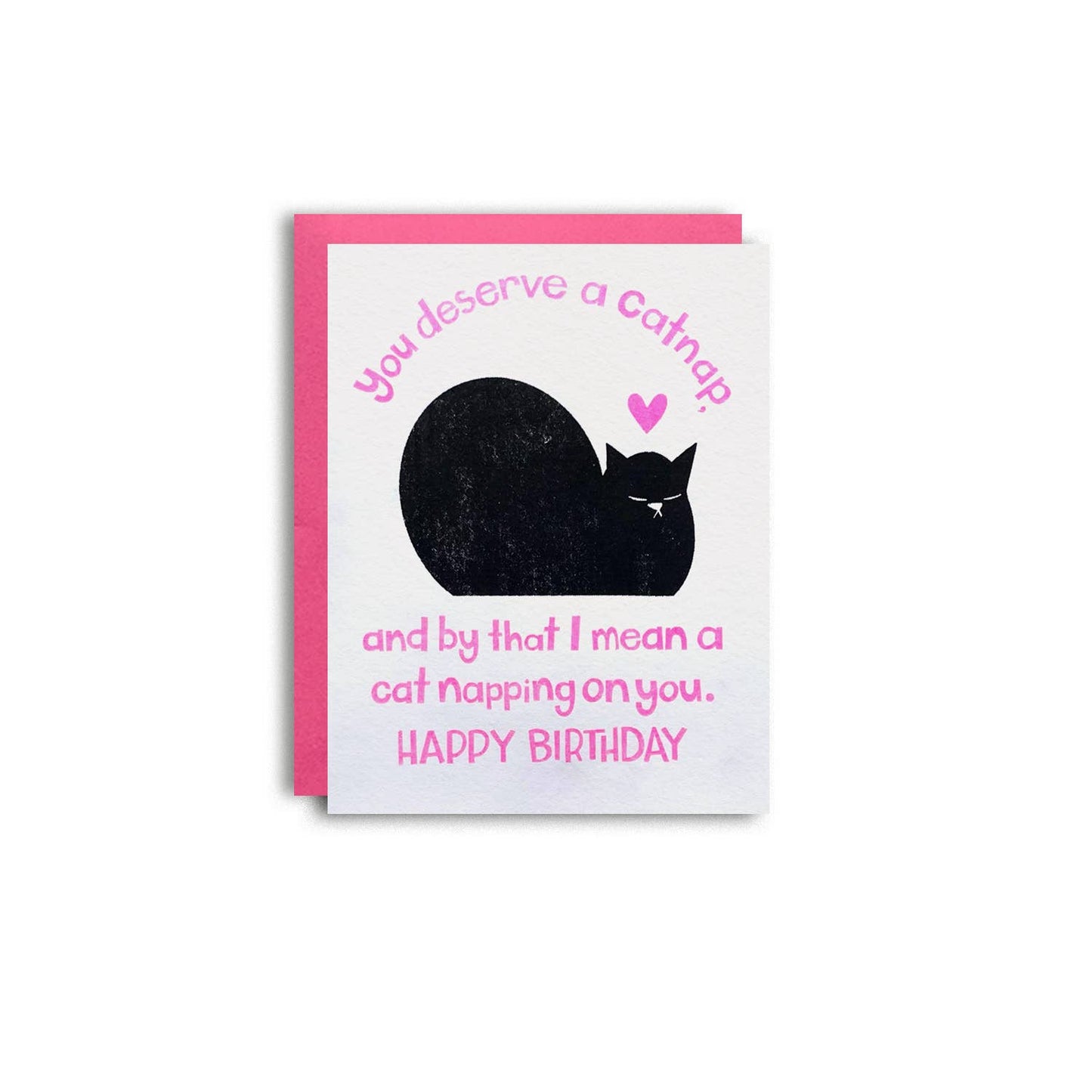Cat Nap Birthday - Cute Letterpress Greeting Card