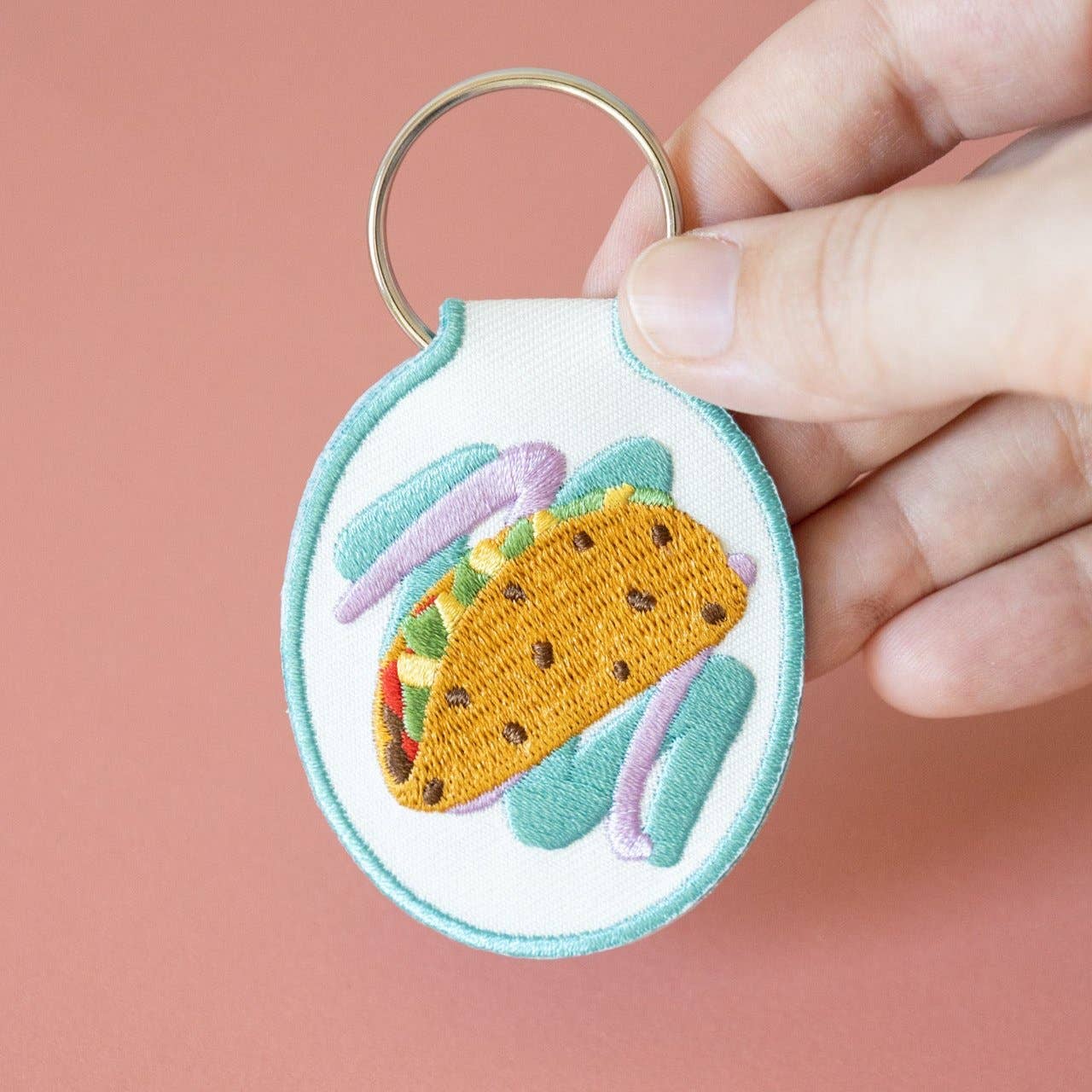 Taco Embroidered Keychain
