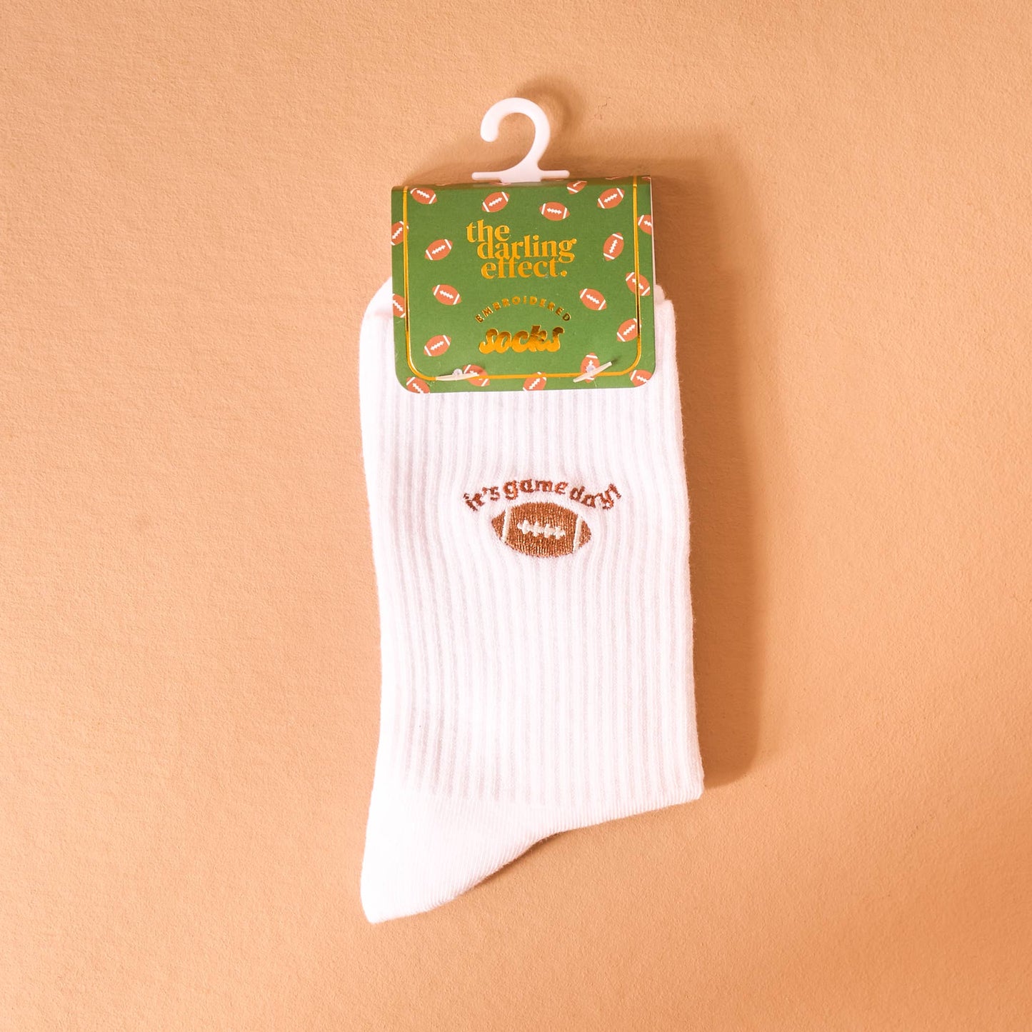 Embroidered Crew Socks-It's Game Day