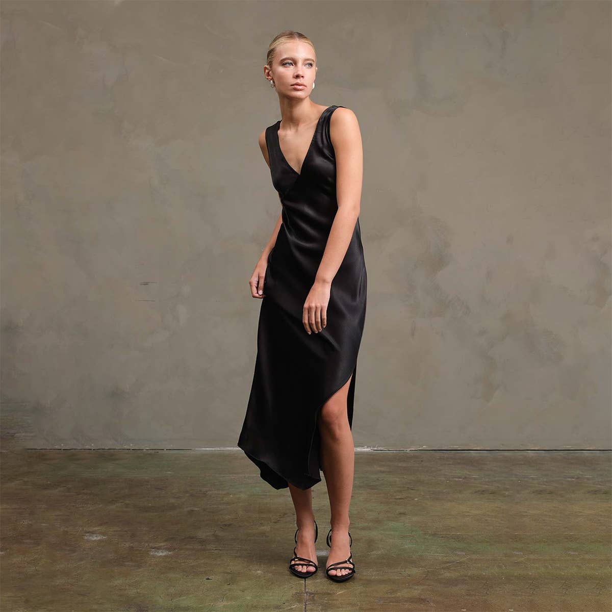 Side Slit Satin Dress - RD1010