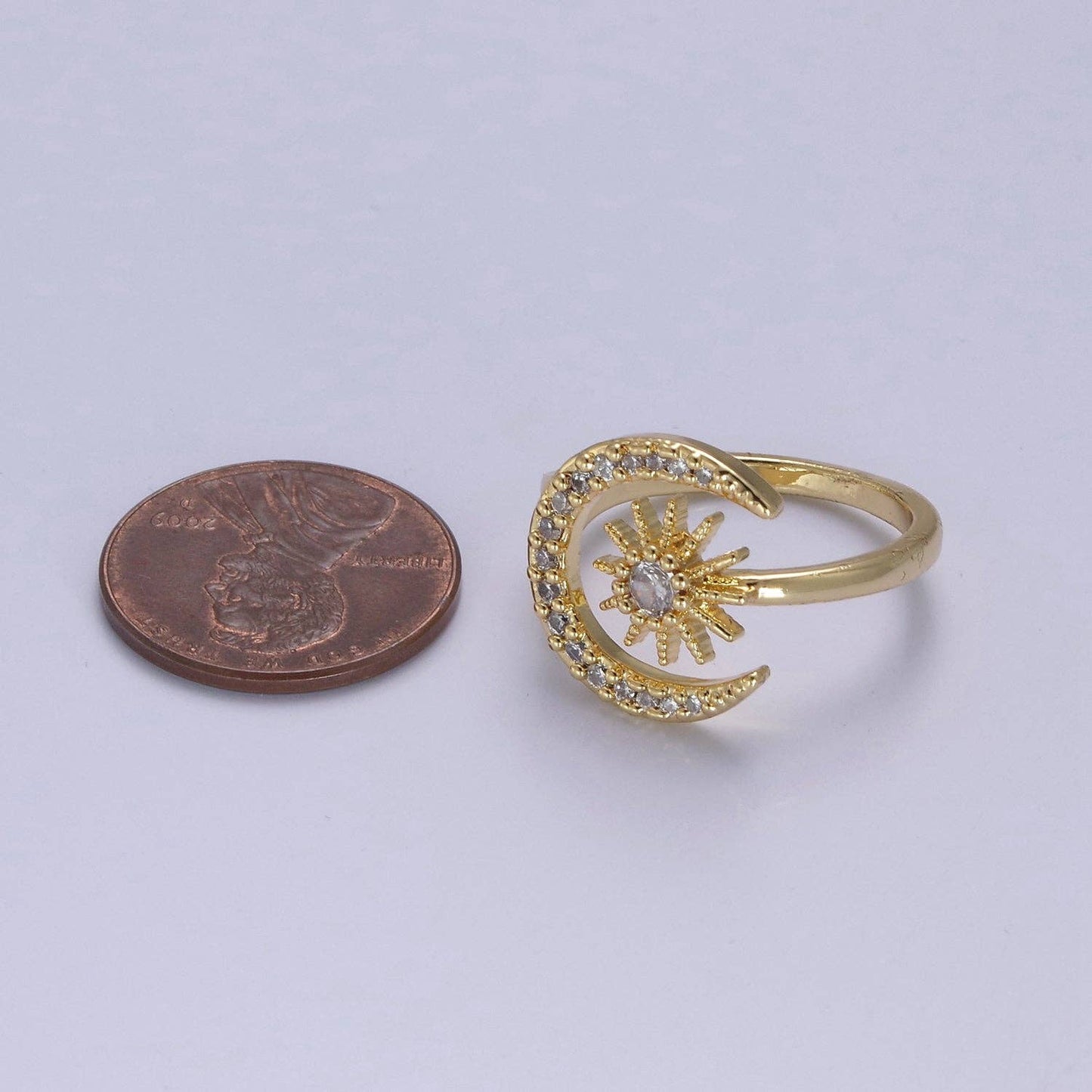 24K Gold Filled Micro Pave Crystal Cubic Zirconia Celestial