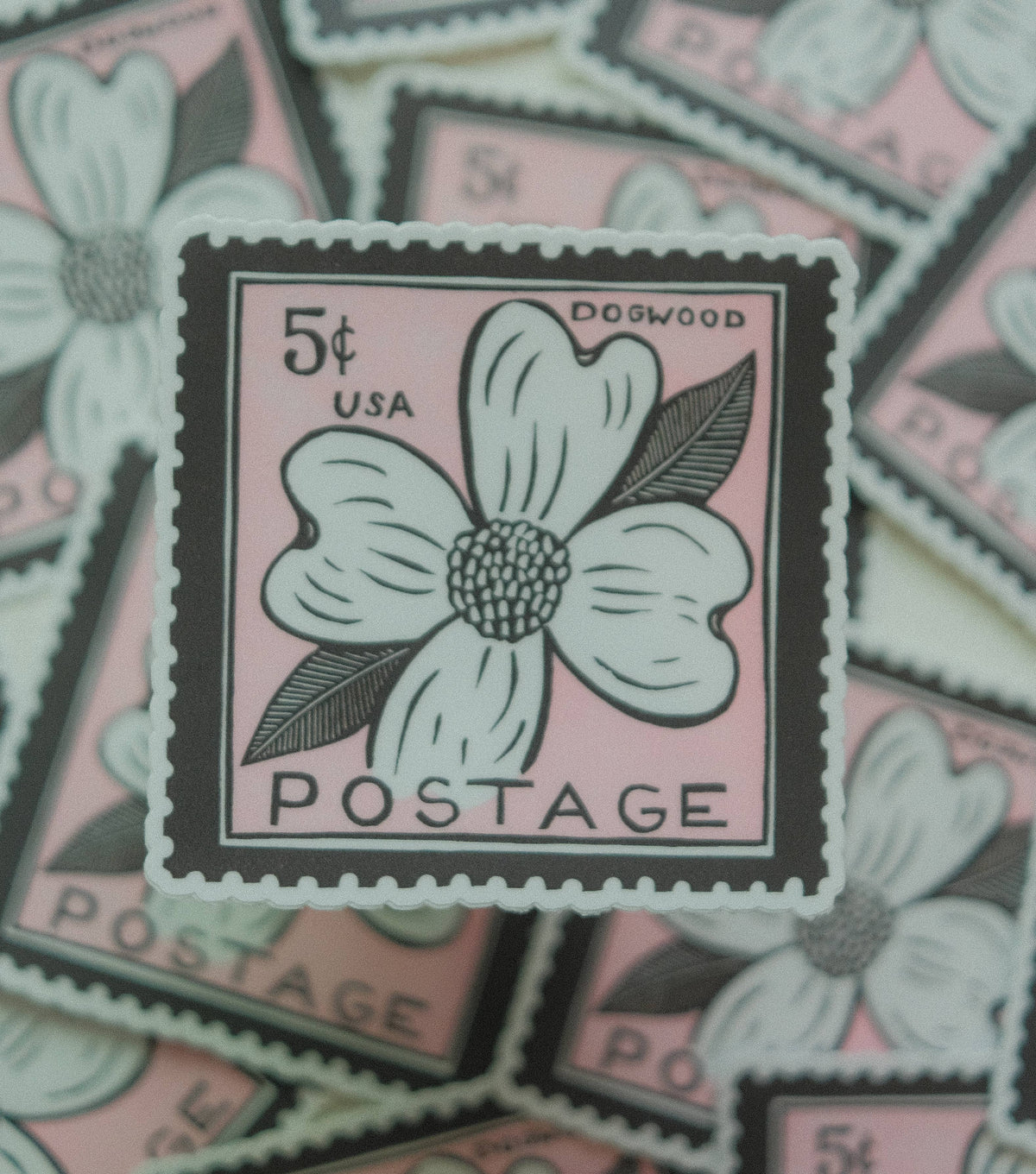 Dogwood Postage Vinyl Sticker