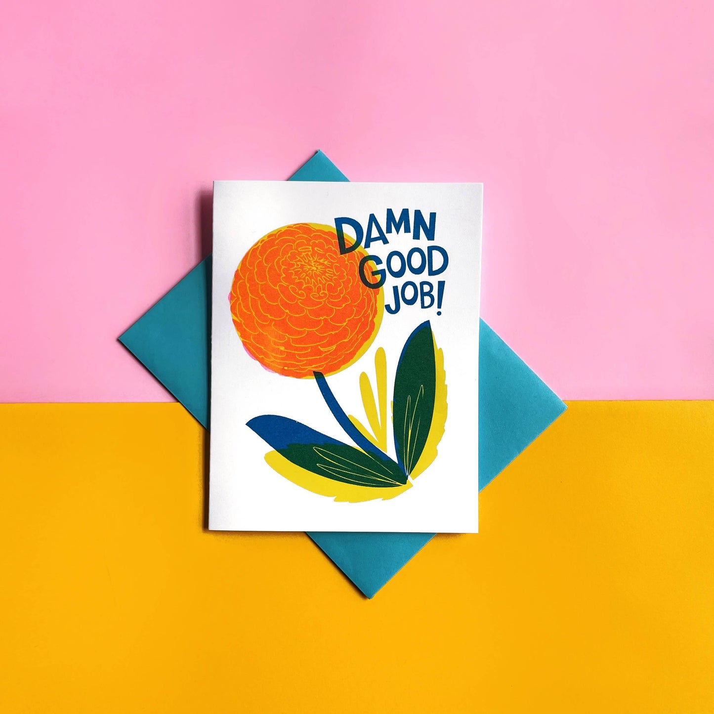 Damn Good Job - Congratulations Risograph Greeting Card