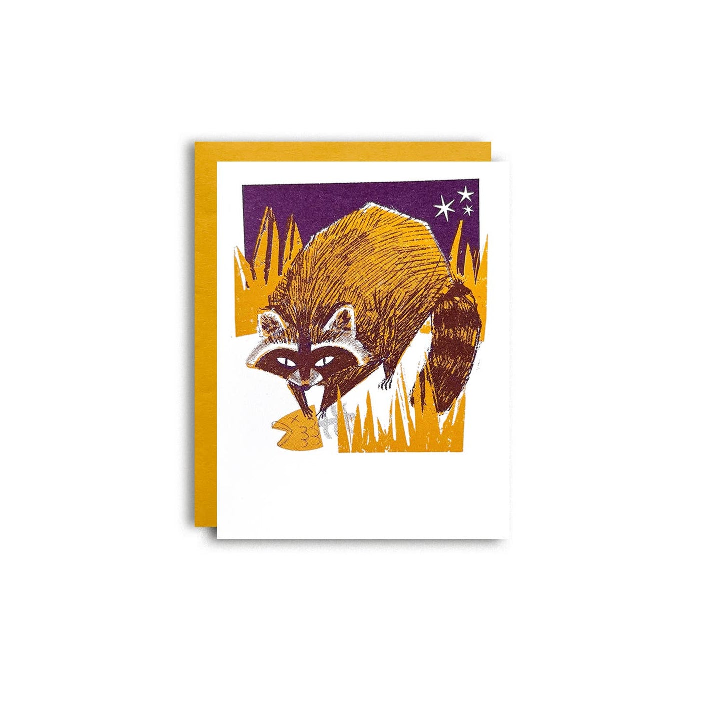 Backyard Buddy - Raccoon - Risograph Everyday Card