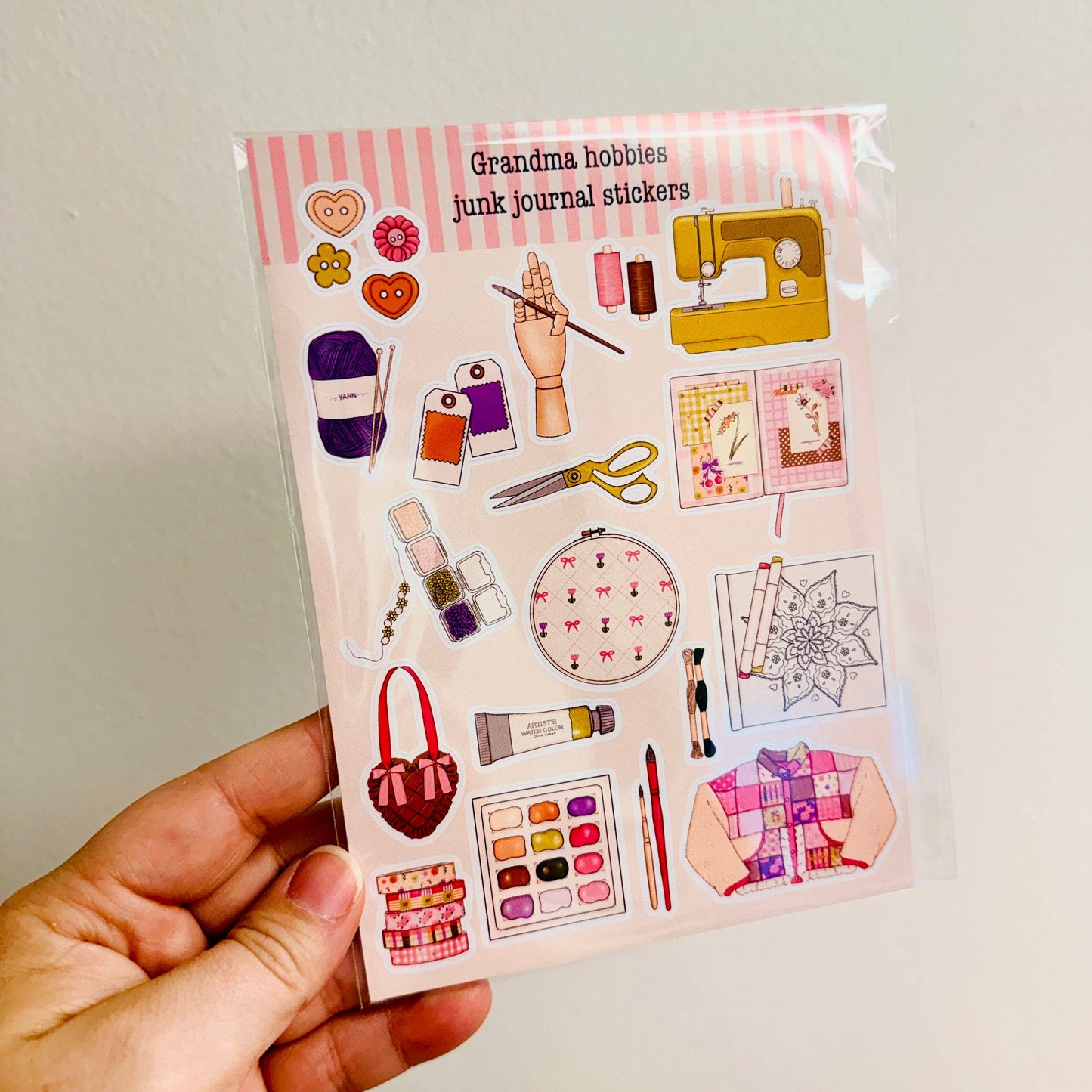 Junk Journal Stickers, Grandma Hobbies