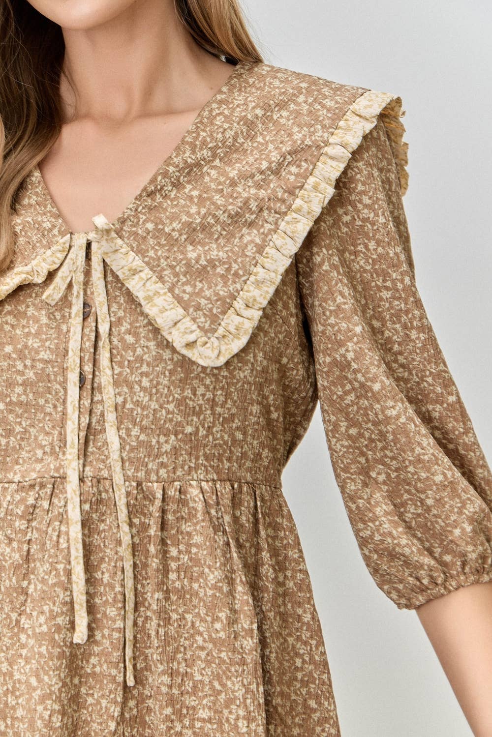 FLORAL PRINTED COLLARED BUTTON UP MINI DRESS