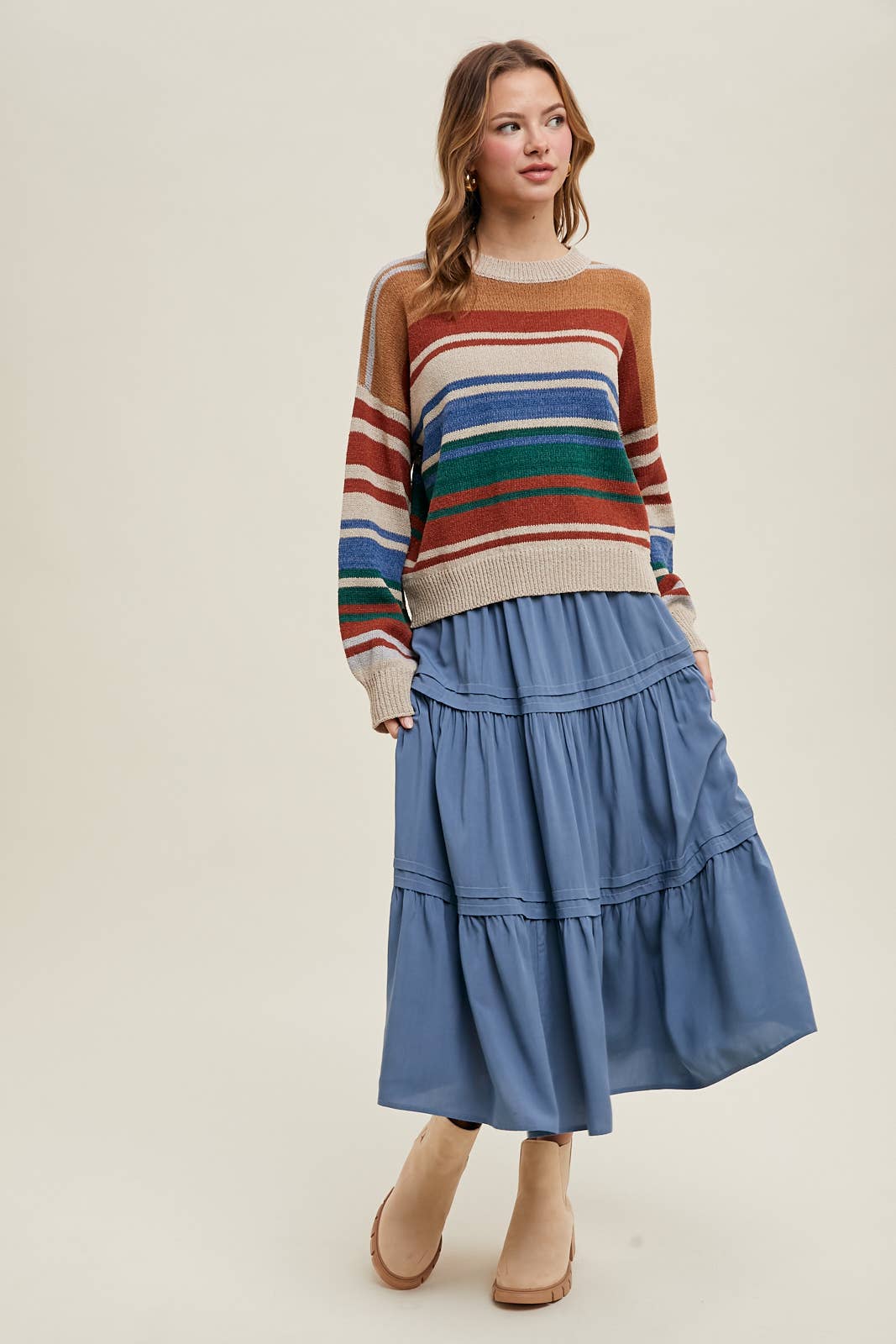 COLORBLOCK STRIPED SWEATER / WL25-11144