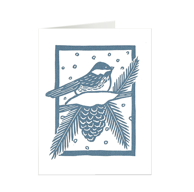 Snowy Chickadee Holiday Card