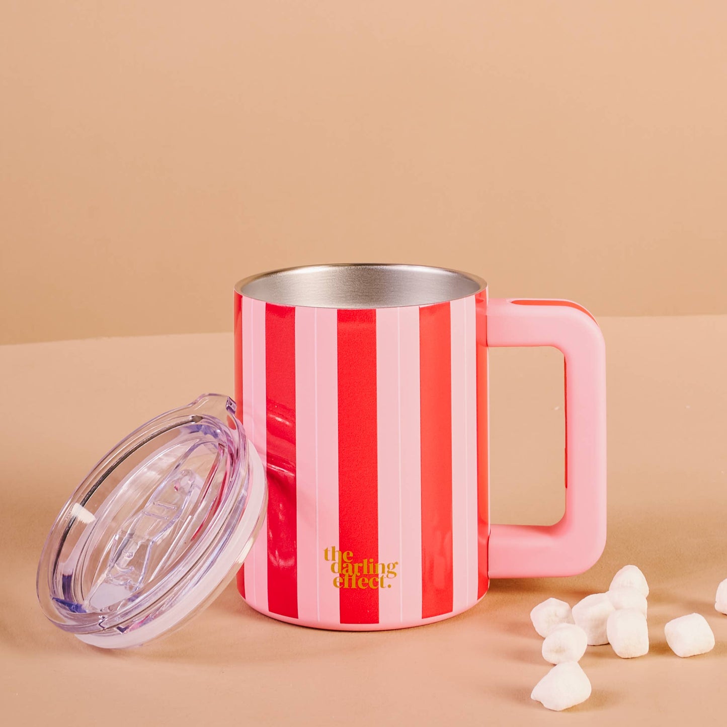 14 oz Insulated Mug-Peppermint Stripes