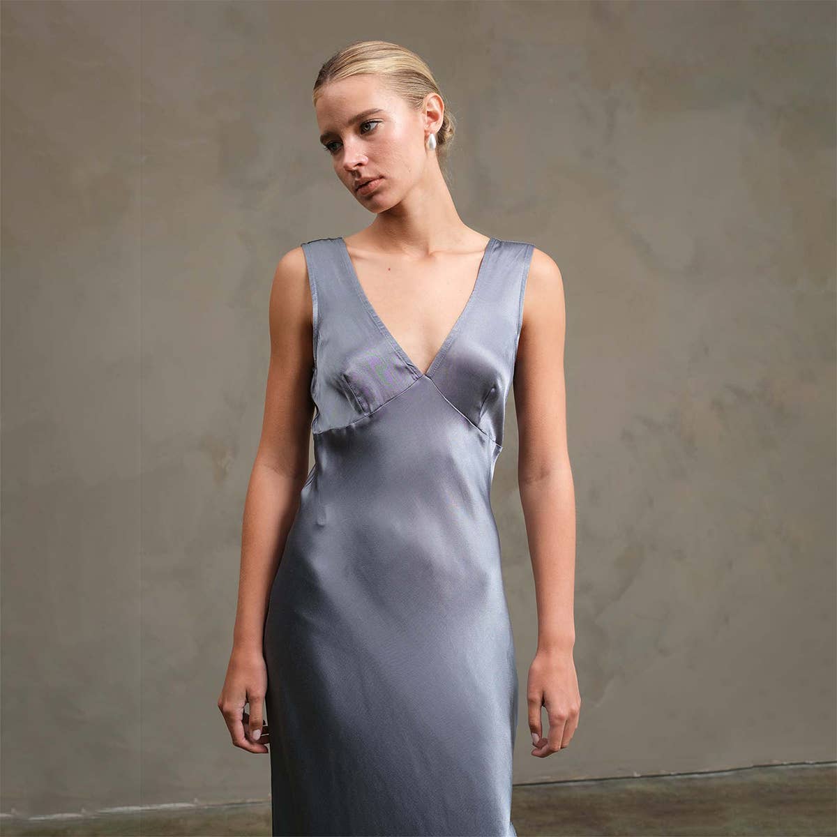 Side Slit Satin Dress - RD1010