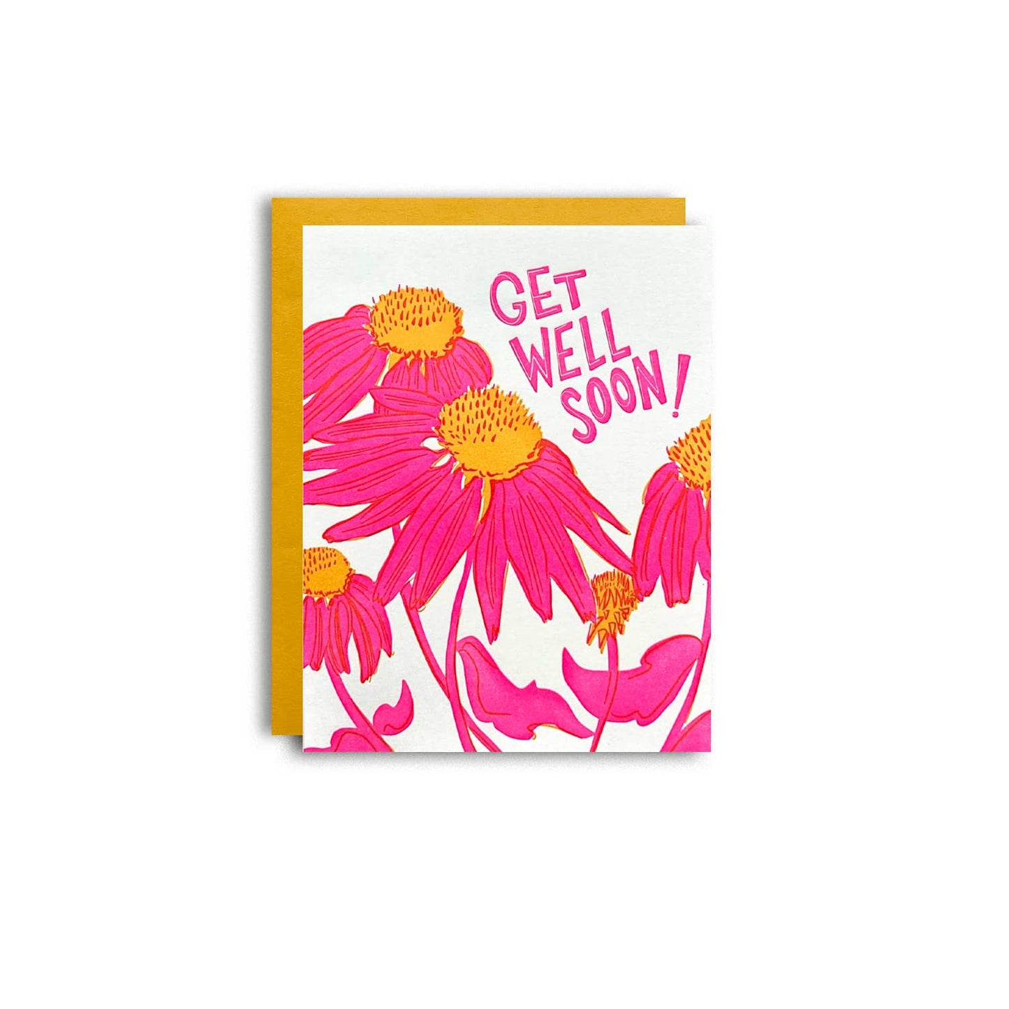 Get Well Soon Echinacea - Get Well Risograph Greeting Card