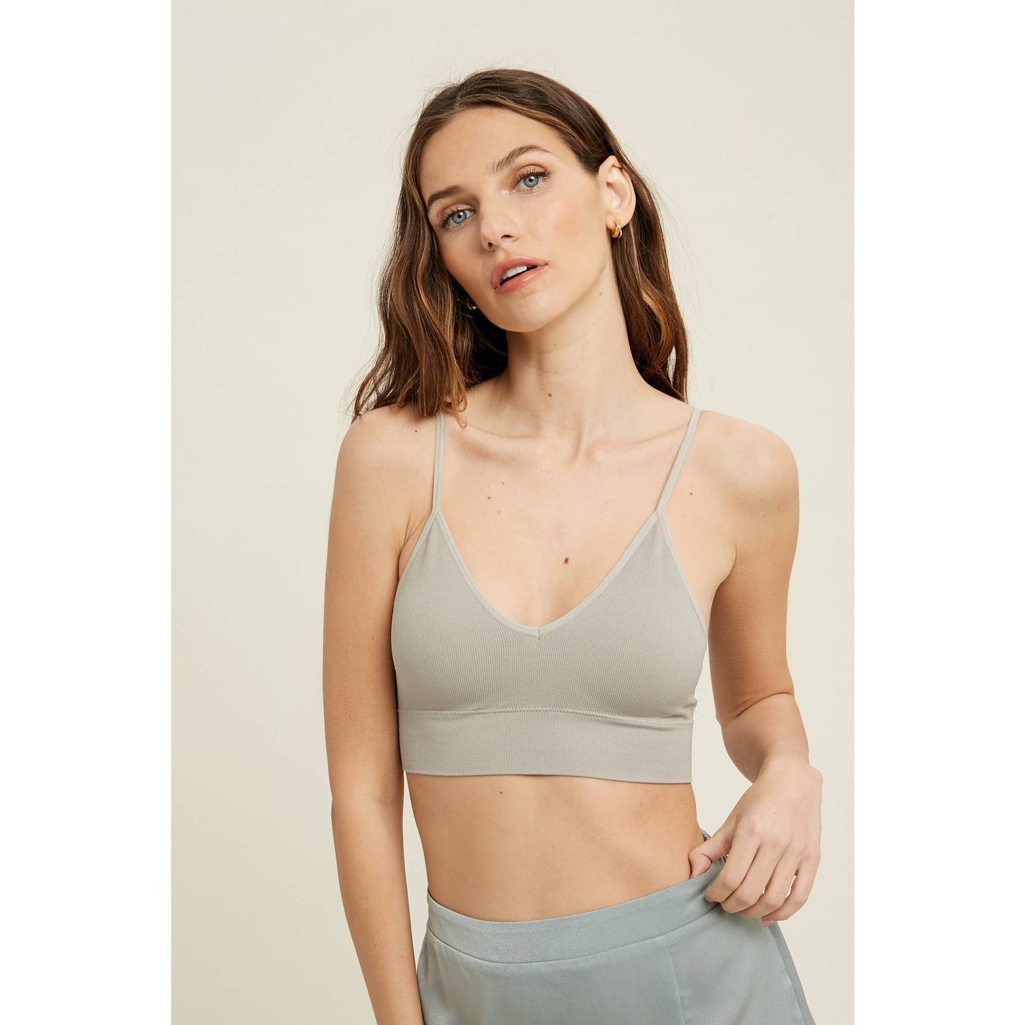 RIBBED SEAMLESS LOW BACK BRALETTE / WL22-6606