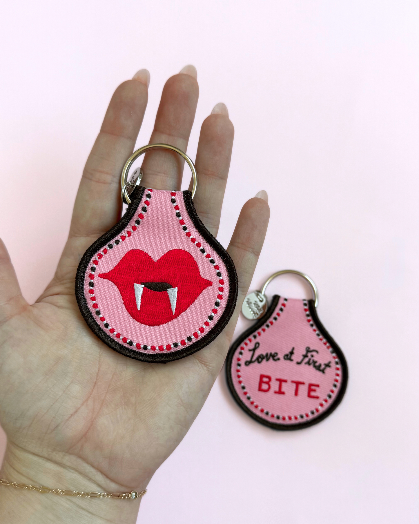 Love at First Bite | Bookish Embroidered Keychain