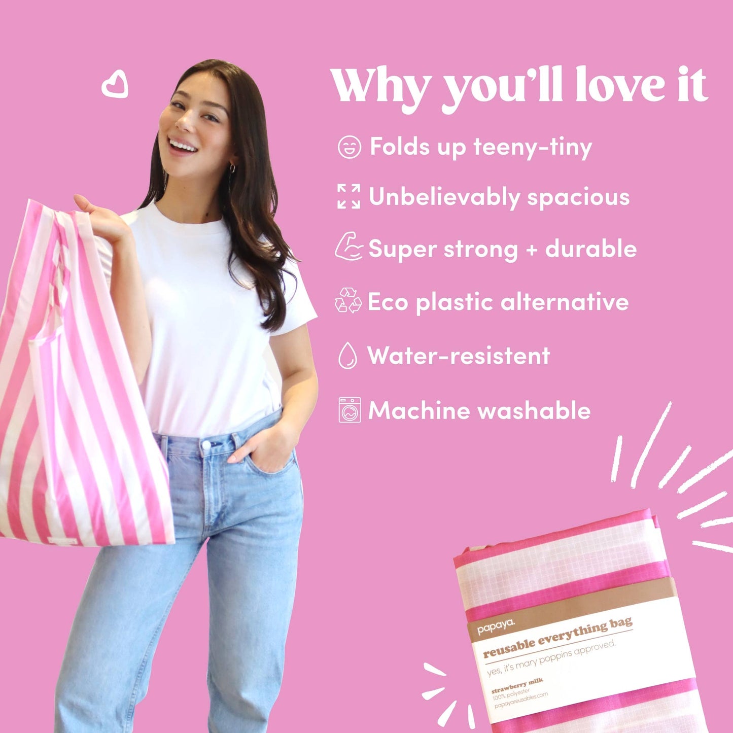 Strawberry Milk - Reusable Everything Bag