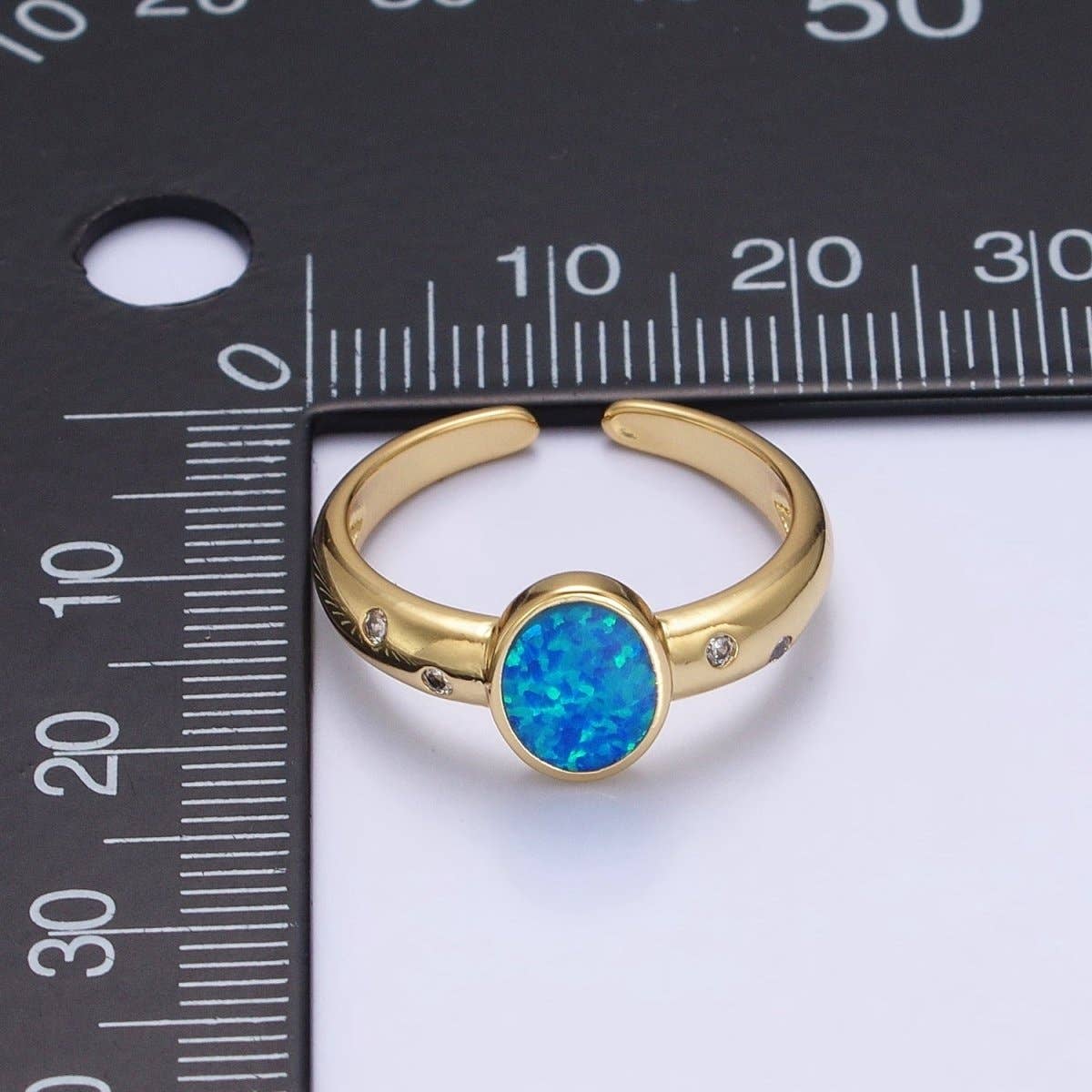 Dainty Gold Fill Fire Opal Ring Oval Ring Open Adjustable Ring O-1785~O-1788