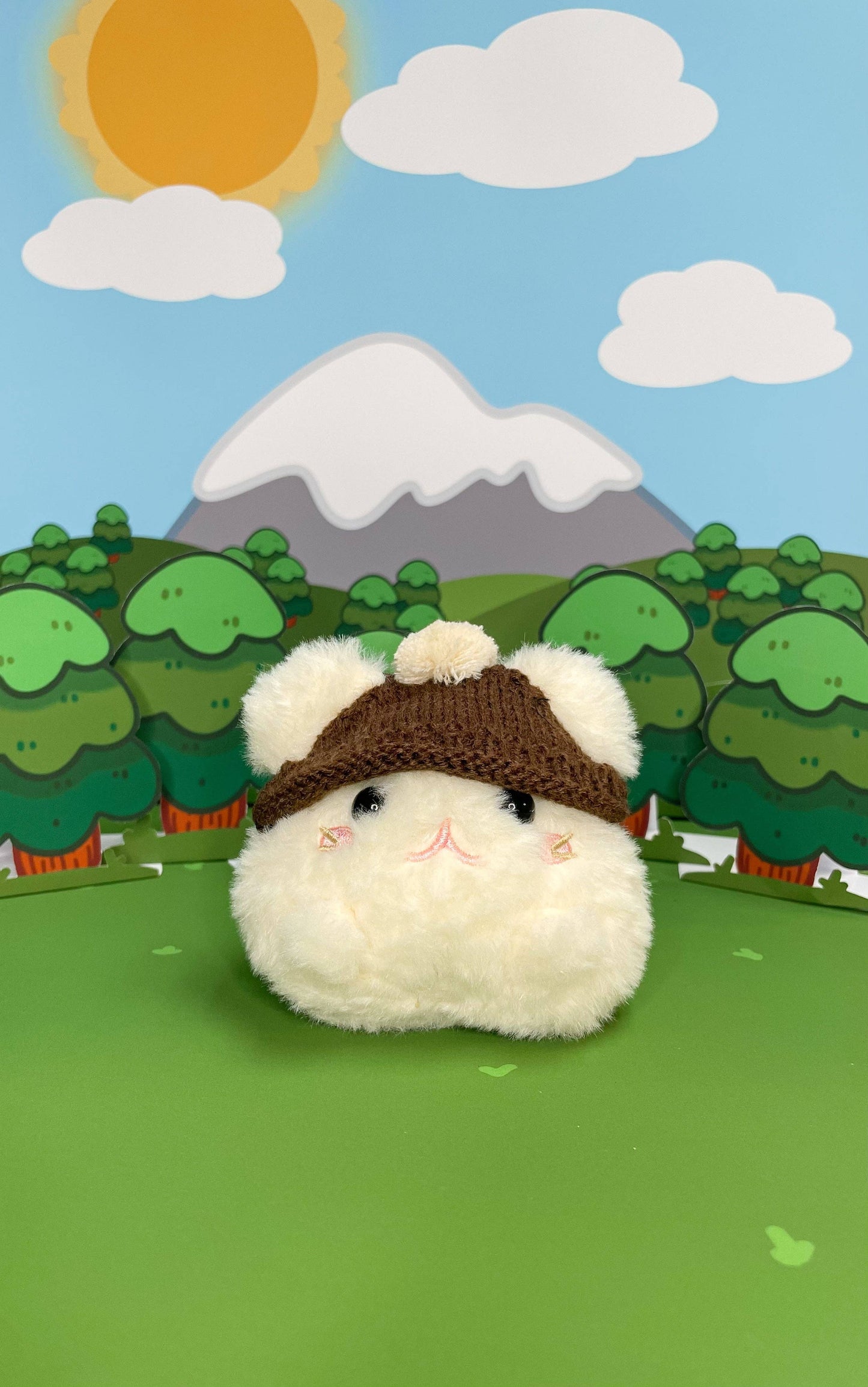 Brown PomPom Beanie - Plushie Accessories