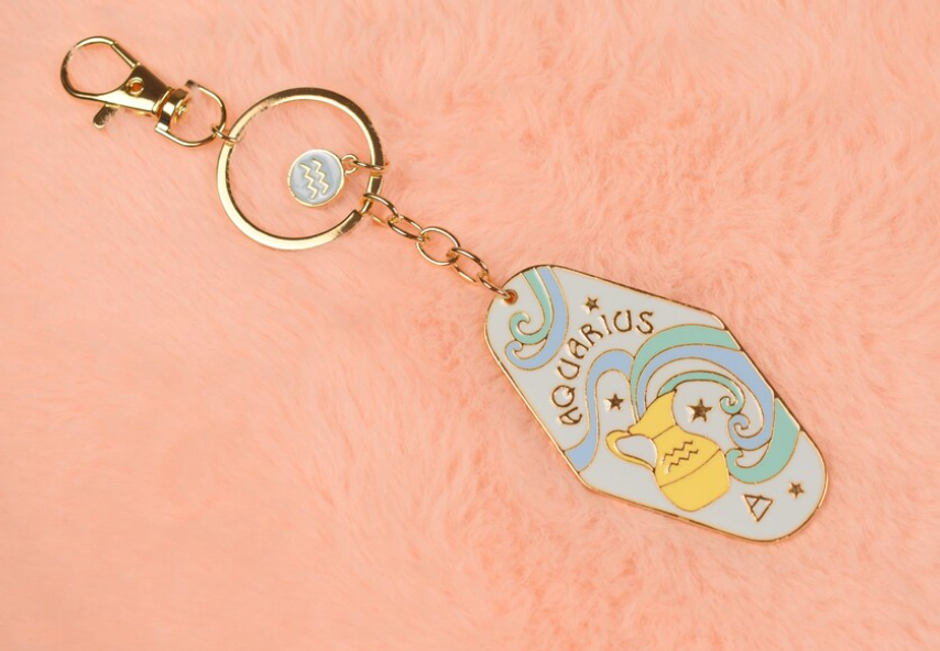 aquarius metal + enamel keychain