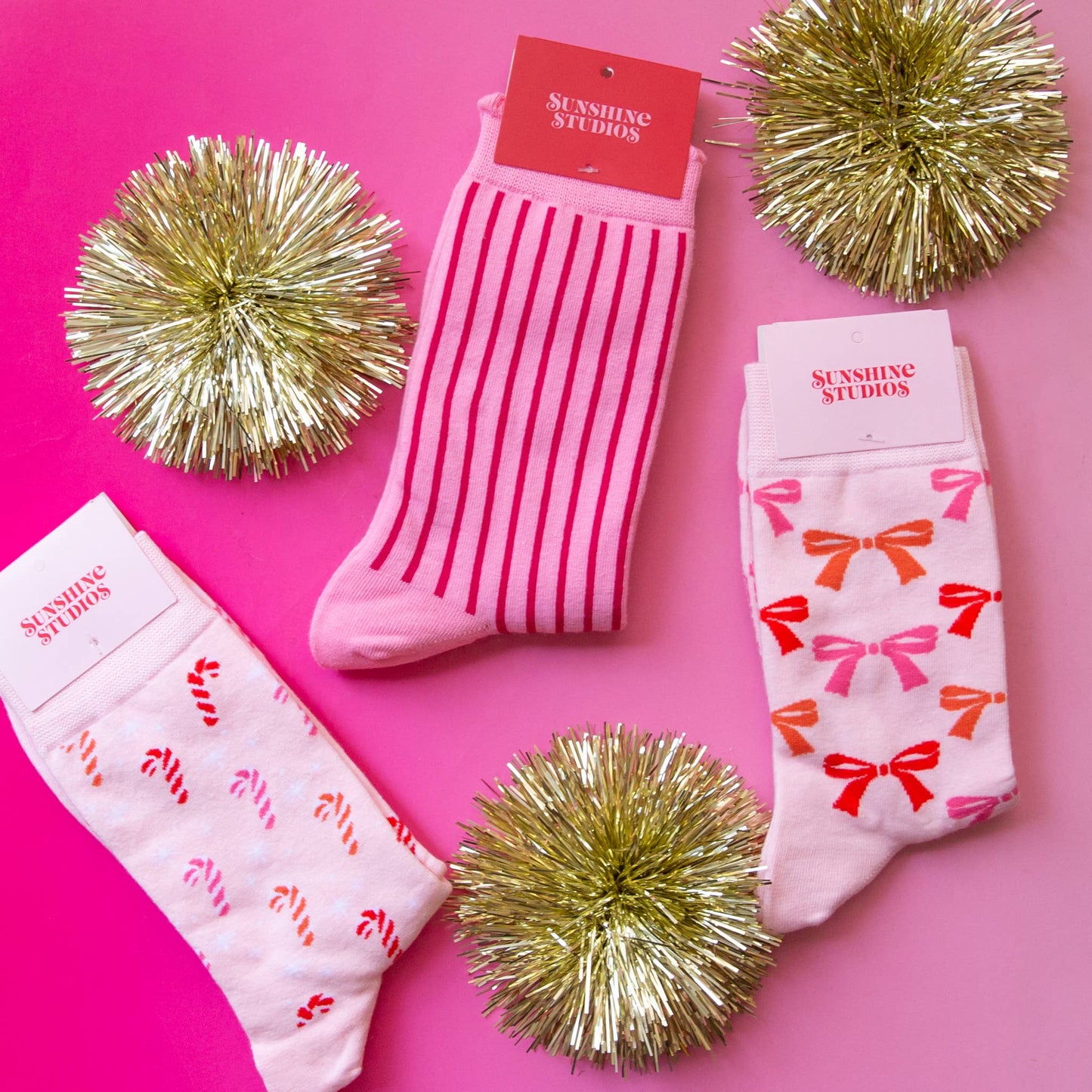 Stripe Crew Socks | Pink