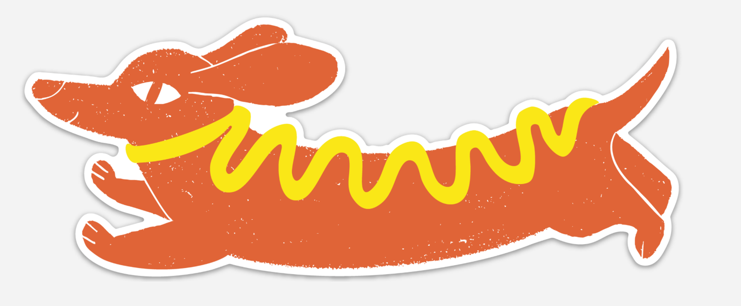 Hotdog Dog - Vinyl XL Sticker - Bumper sticker