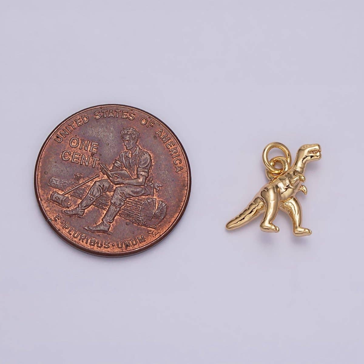 16K Gold Filled Mini T-Rex Dinosaurs Add-On Charm in Gold & Silver | AC-1125 AC-1126