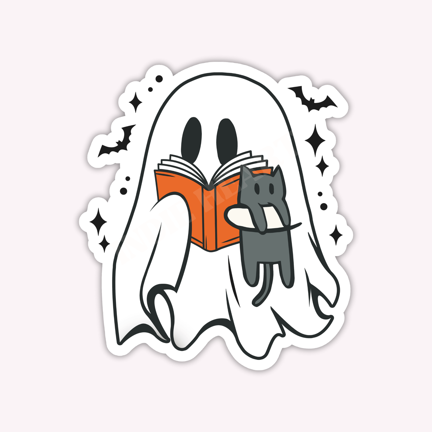 Ghost Reader With Cat Sticker