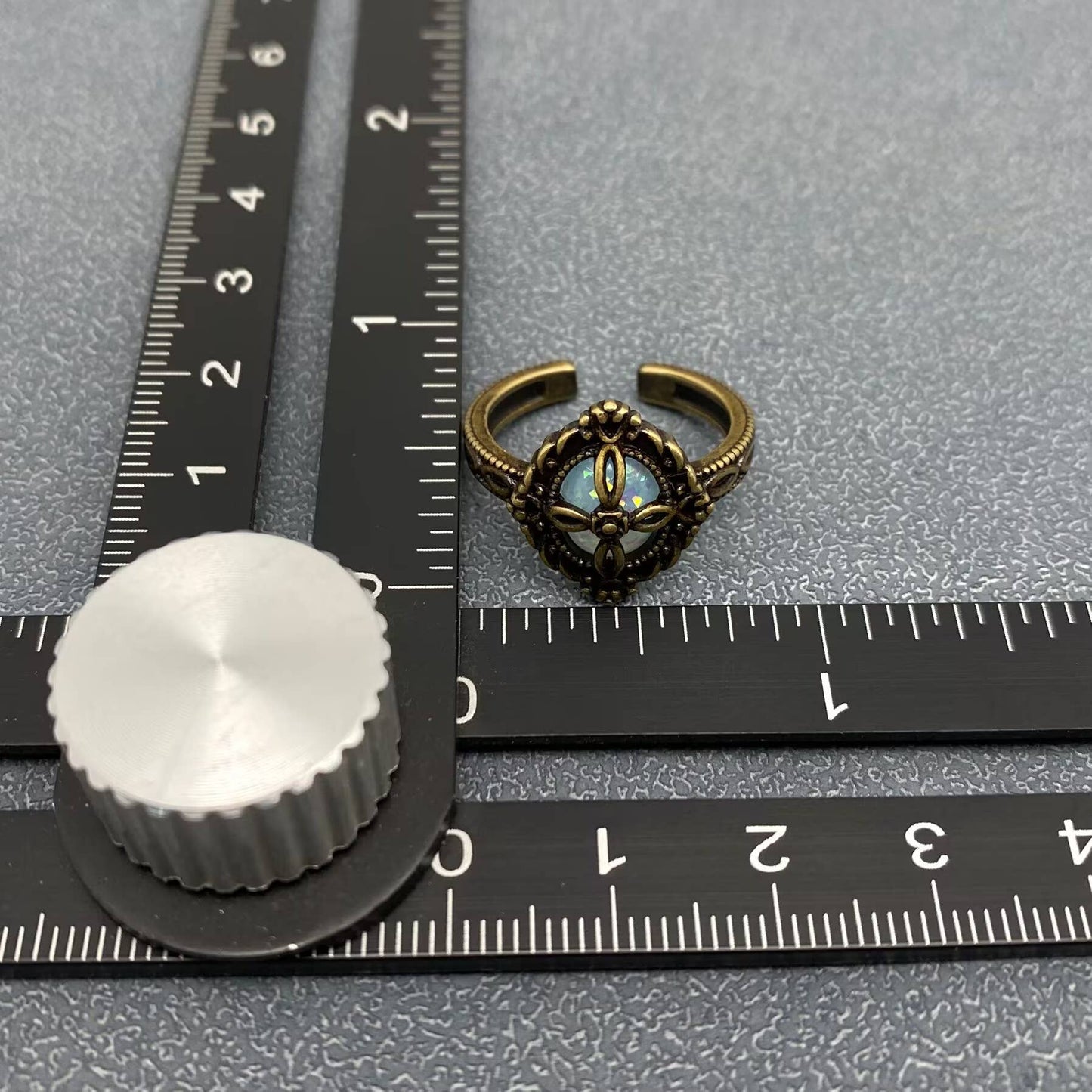 Vintage Cross Pattern Bronze Adjustable Ring