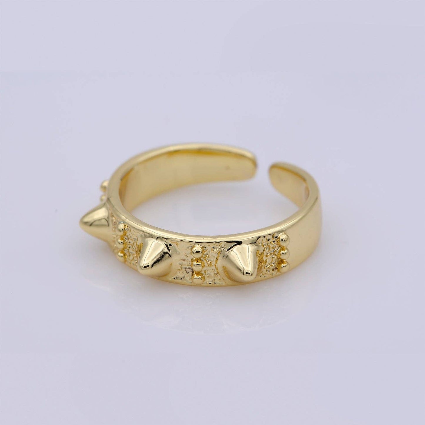 Gold Studed Ring, Minimalist Ring, Gold Ring, Dainty Ring, Ring, Stackable Ring, Midi Ring, Gold Stacking Ring, Gold Spike Adustable Ring R027