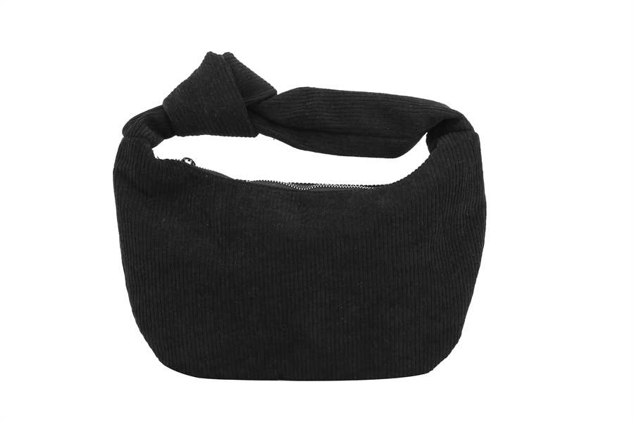Corduroy Knot Top Handbag