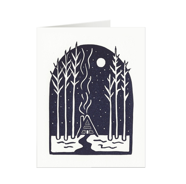 Snowy Night Holiday Card