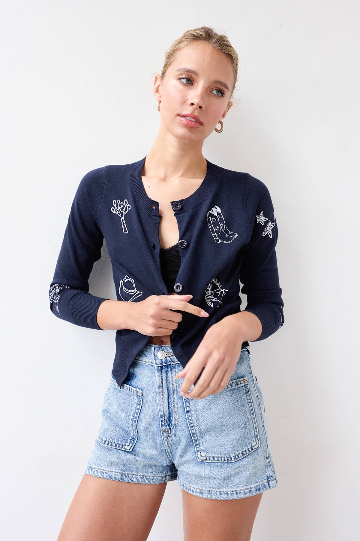 Embroidered Detail Cardigan - RSW1094