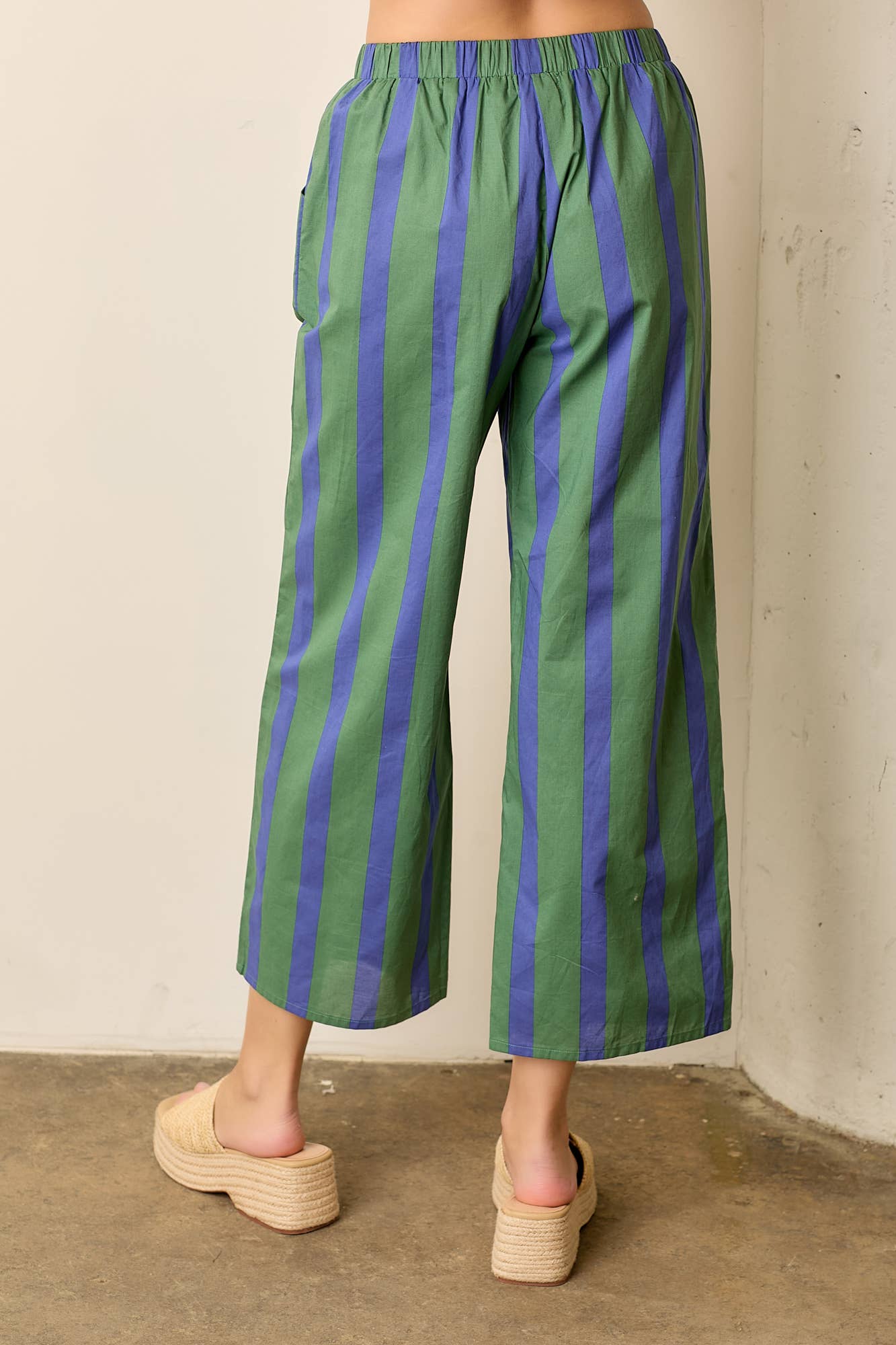 TWO-TONE PINSTRIPED PANTS