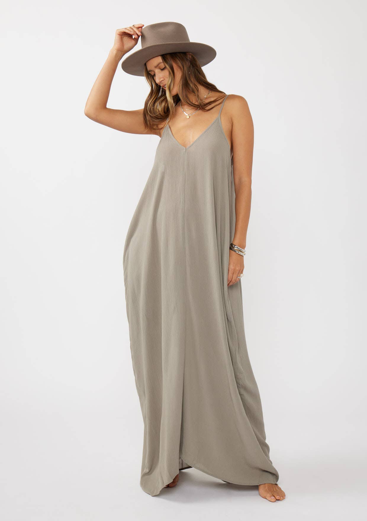 The Original V-Neck Cocoon Maxi Dress with Pockets
