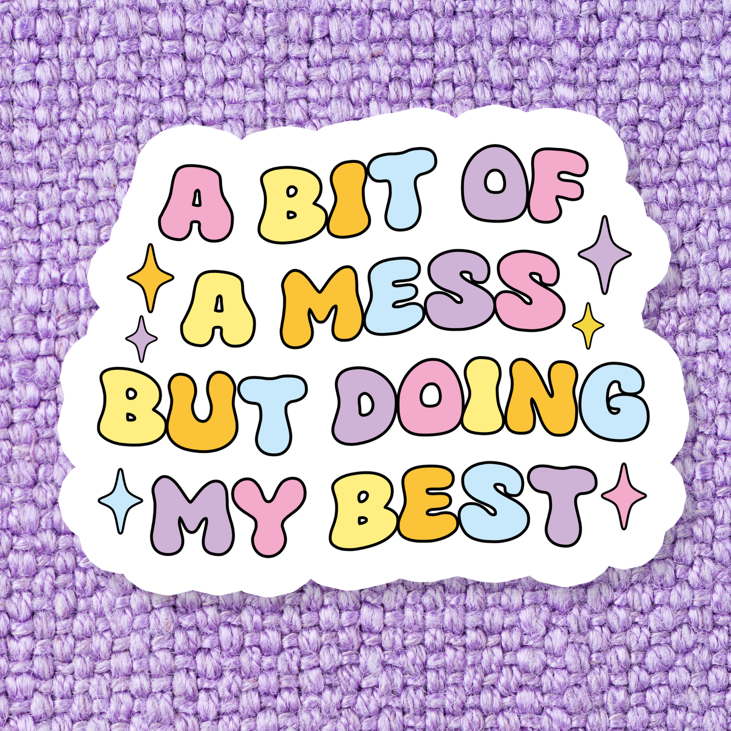 Mental Health Stressed Quote Waterproof Vinyl Sticker
