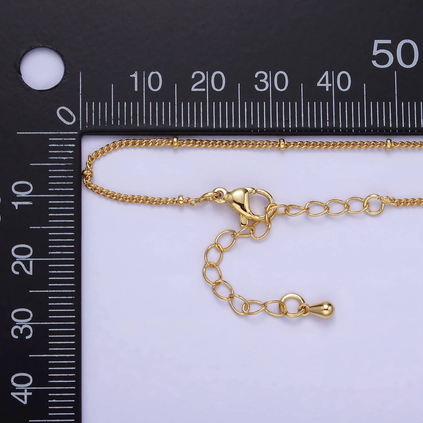 14K Gold Filled 1mm Curb Satellite Chain 18 Inch Necklace
