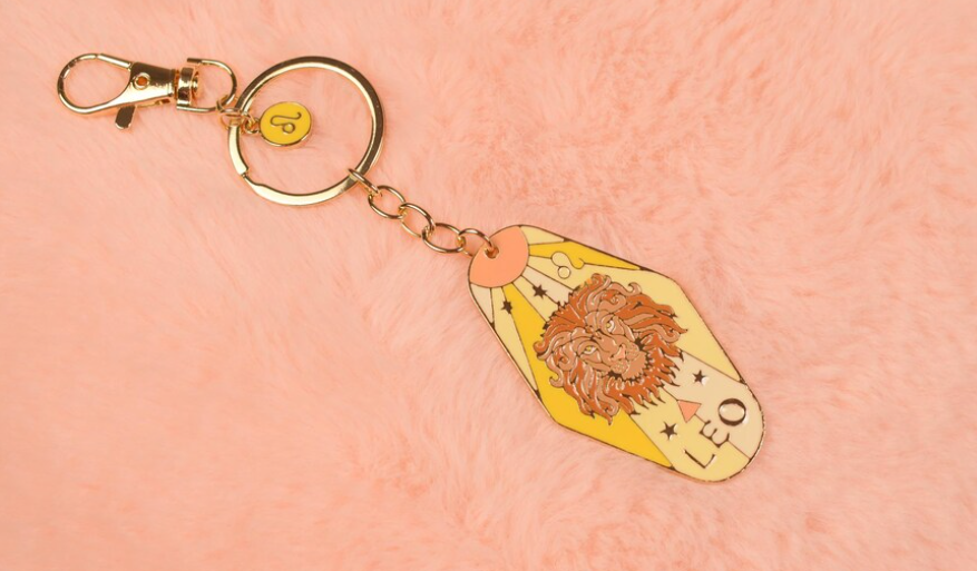 leo metal + enamel keychain