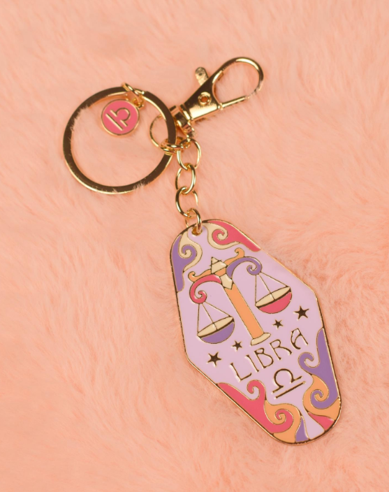 libra metal + enamel keychain