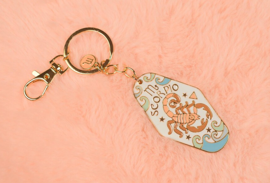 scorpio metal + enamel keychain