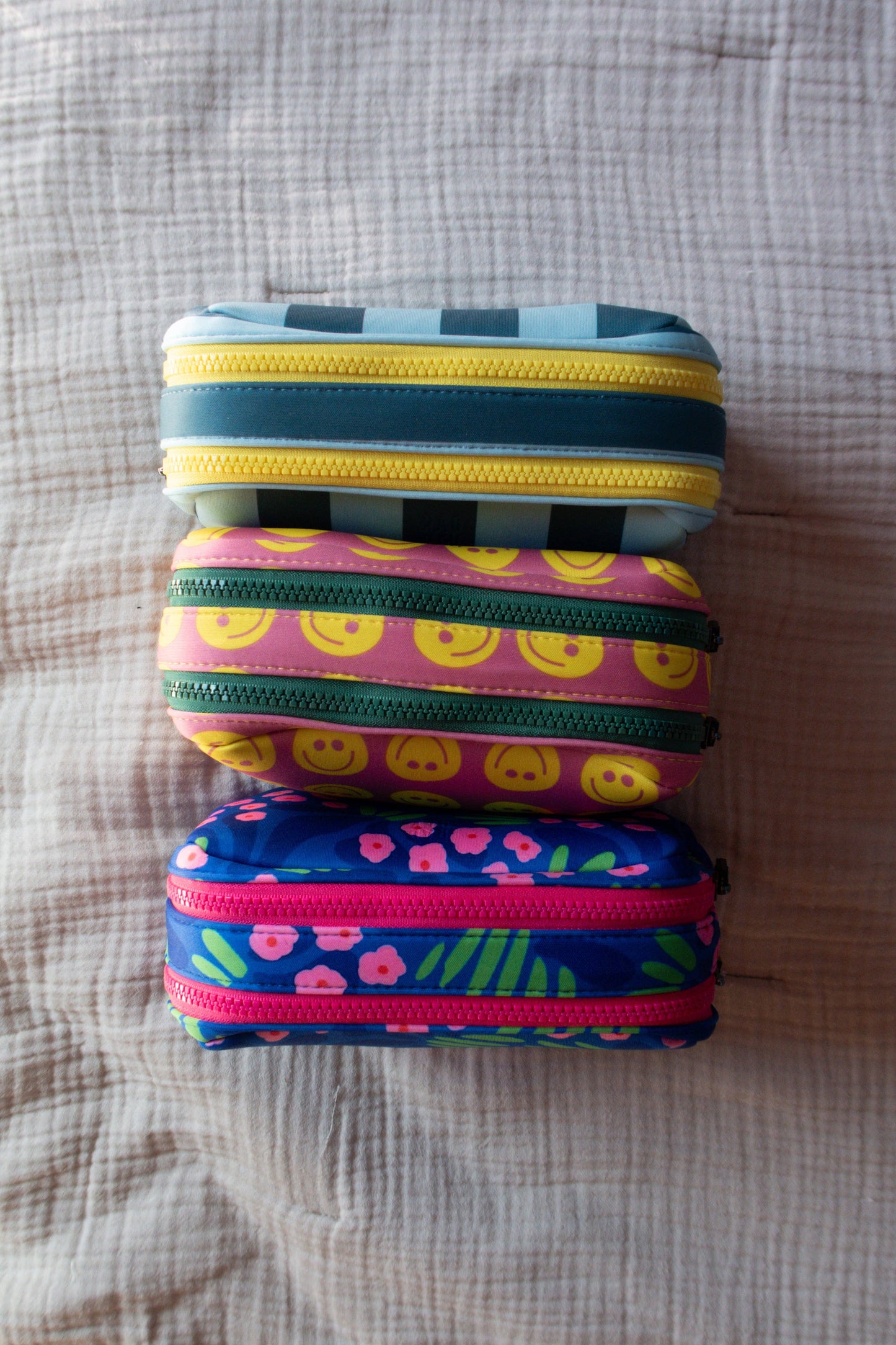 Neoprene Pouch in Blue Stripe
